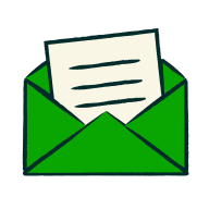 Illustration of a letter going into an envelope