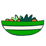 Illustration of salad in a bowl