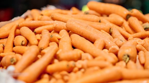 Pile of fresh carrots